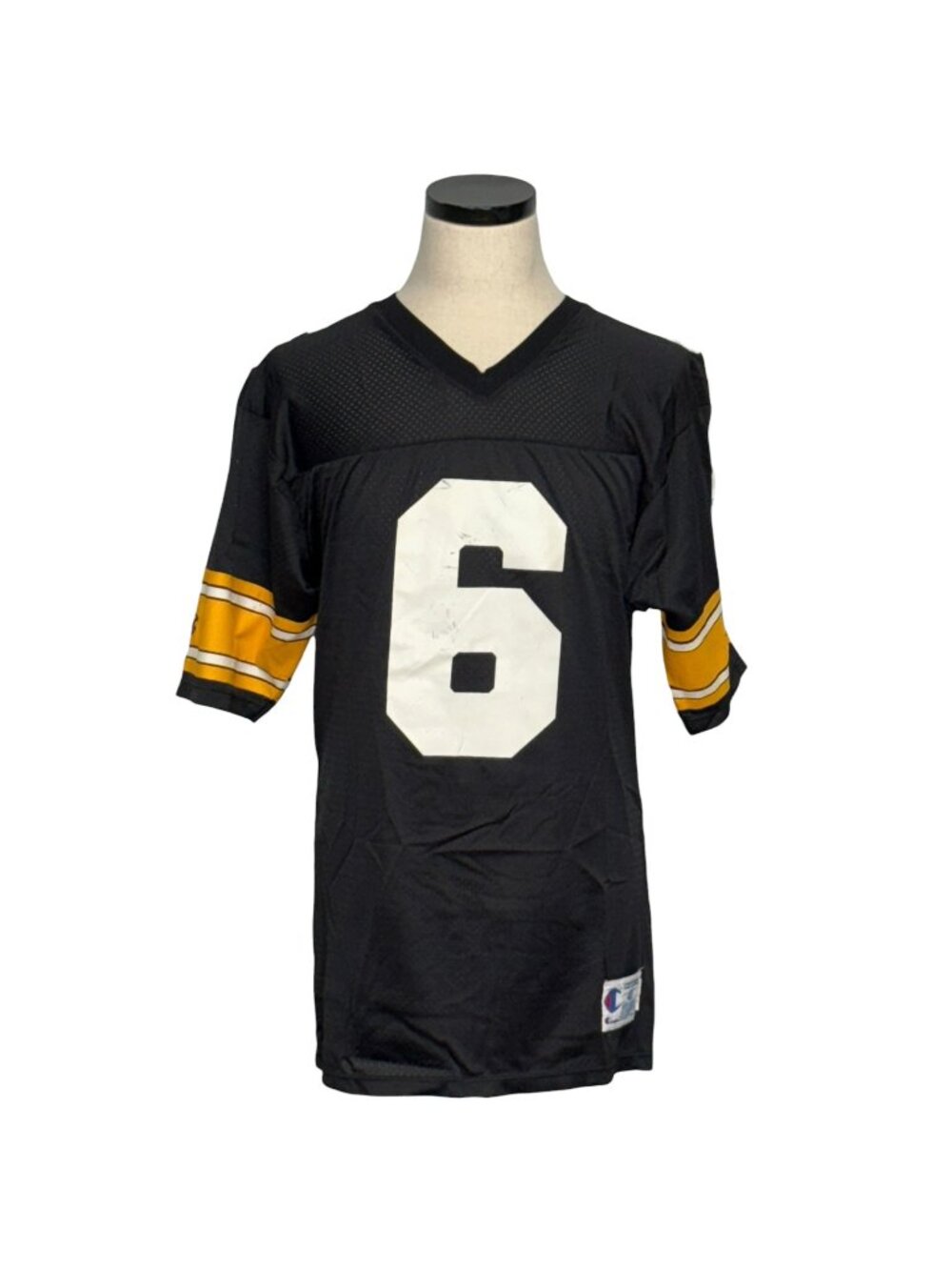 Vintage Champion Bubby Brister Steelers Jersey Black & Yellow Size 40 Nylon USA